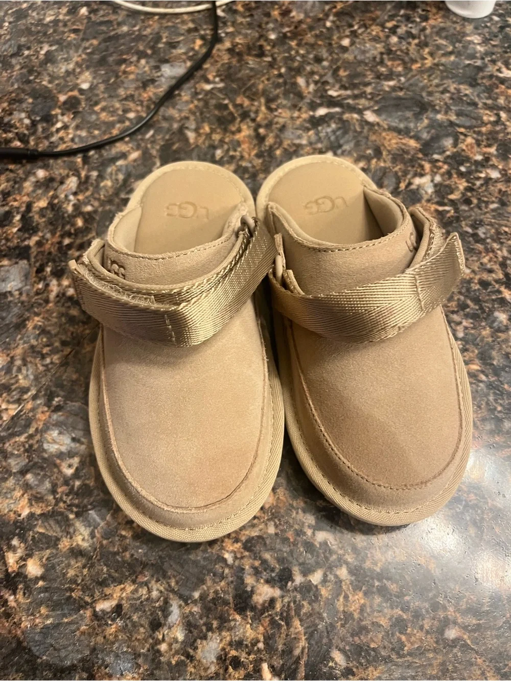 UGG Kids Tan Slip-On Clog Shoes